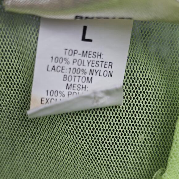 Fredericks of Hollywood Chemise Womens Large Green Sheer Tank Layering Y2K Club - Picture 6 of 8